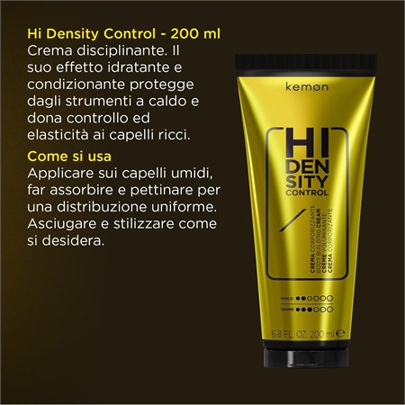 Kemon Hi Density Control Crema Capelli Ricci 200ml in Capelli