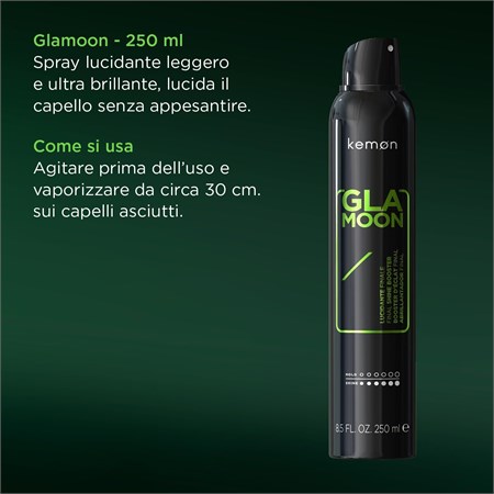 Kemon Glamoon Spray Lucidante Leggero Ultra Brillante 250ml in Capelli