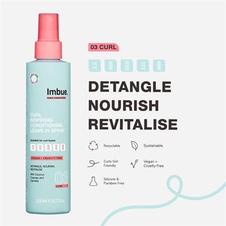 Imbue Imbue Stylers Curl Inspiring Conditioning Leave In Spray 200ml in Capelli