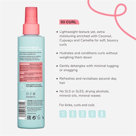 Imbue Imbue Stylers Curl Inspiring Conditioning Leave In Spray 200ml in Capelli