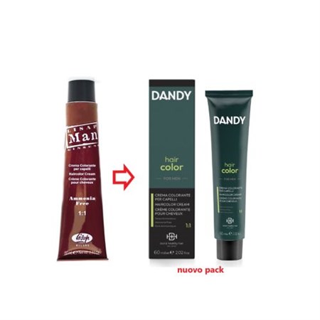 Lisap Dandy Hair Color For Man Very Dark Brown - Bruno Base 2 60 ml in Barber Shop