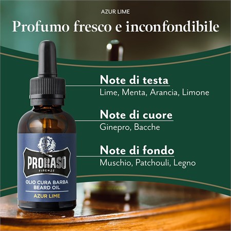 PRORASO Olio Cura Barba Azur Lime 30ml in Barber Shop