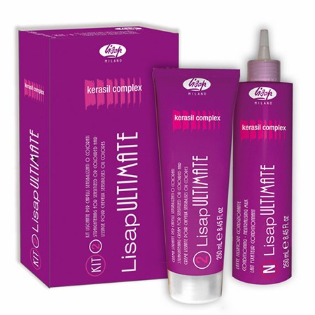 Lisap Lisap k Ultimate Kit Lisciante N.2 per Capelli Sensibilizzati 250ml + 250ml in Stirante